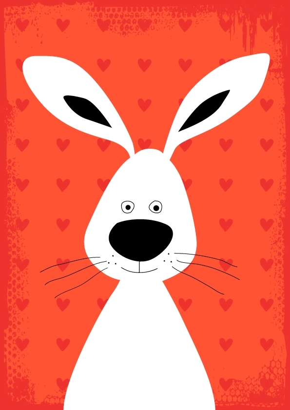 cute and modern rabbit vector illustration art